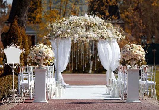 Buy Romantic White Lace Curtain With Flowers Backdrop for Wedding ...