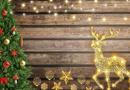 Merry Christmas Wood Wall Photo Backdrop for Photography