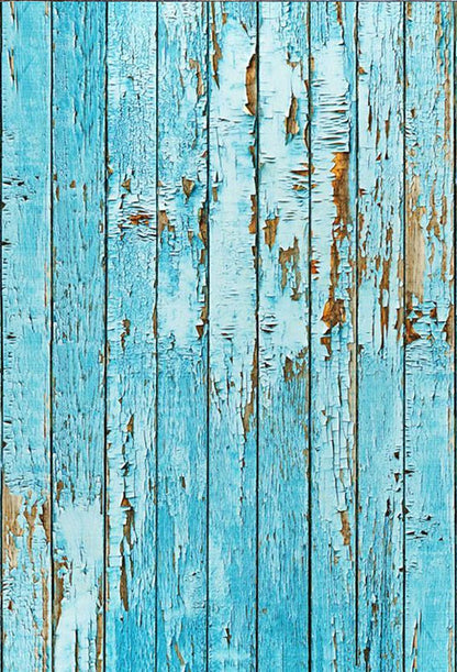 Old Wood Plank Backdrop Blue Vintage Wooden Board Photography Background