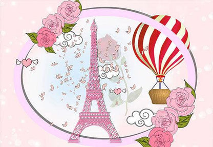 Paris Eiffel Tower Romantic Photo Backdrop for Baby show