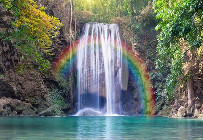 Beautiful Rainbow Landscape Backdrop for Summer Sea Theme Photography