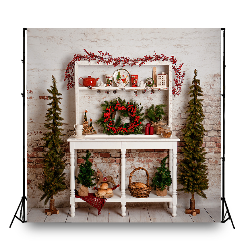 Christmas Kitchen Cabinet Backdrop for Photoshootings SBH0267 ...