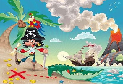 Cartoon Pirates of The Caribbean Backdrop for Baby Show Photography