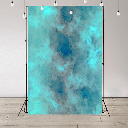 Aqua Blue Mottled Abstract Backdrop for Portrait