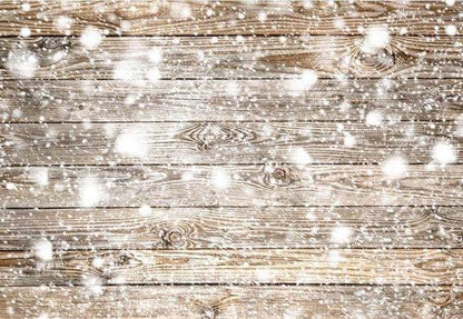 Snow Wood Wall Backdrops for Winter Christmas Photography