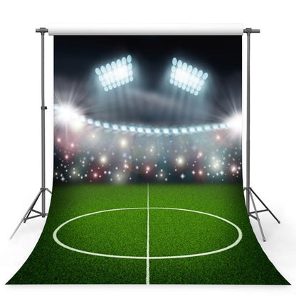 Green Grassland Bright Lights Backdrop Football Field  Sports Photography Background