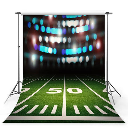 Bokeh Grassland Sports Backdrop Night Football Field Photography Background