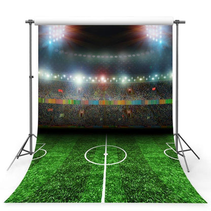 Football Field Backdrop Night Sports Stadium Photography Background