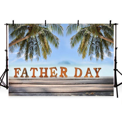 Products Happy Father's Day Backdrop Coconut Tree Seaside Photography Background