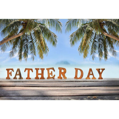 Products Happy Father's Day Backdrop Coconut Tree Seaside Photography Background