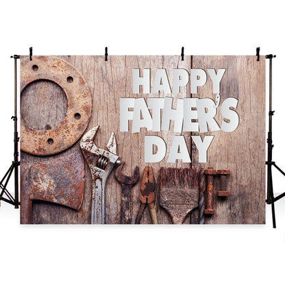 Wood Backdrop White Happy Father's Day Photography Background