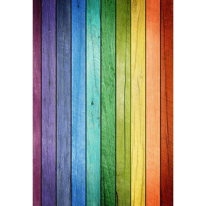 Colorful Backdrop Rainbow Wooden Board Photography Background