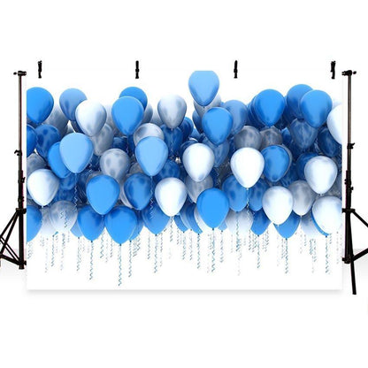 Blue and White Balloons Photography Backdrop For Party Decorations Background