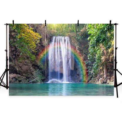 Beautiful Rainbow Landscape Backdrop for Summer Sea Theme Photography