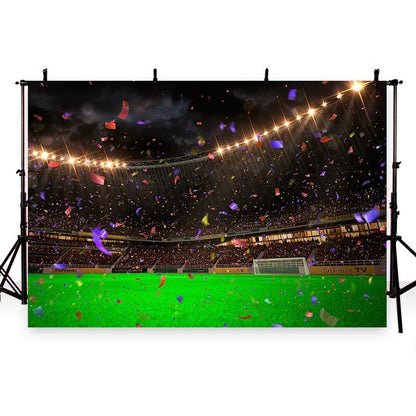 Sports Green Grass Night Backdrop Football Field Photography Background