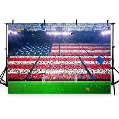 Stadium American Flag Crowd Backdrop Football Field Photography Background