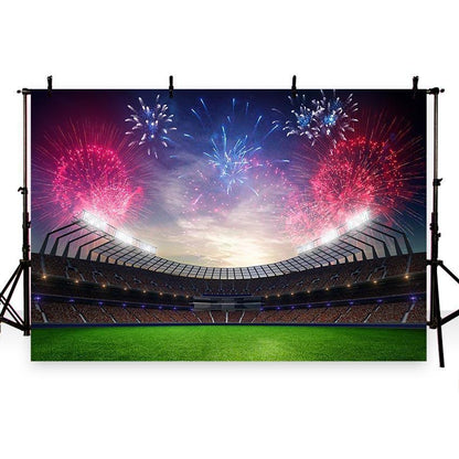 Stadium With Fireworks Backdrop Football Field Background