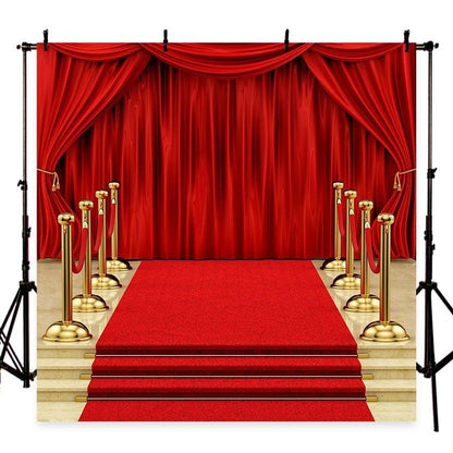 Red Carpet Gorgeous Palace Photography Backdrops Red Carpet Lighting Stage Background