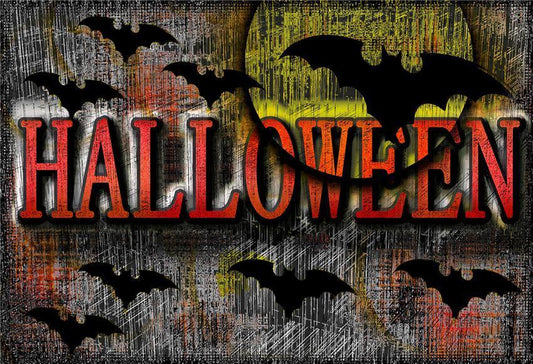 Grey Bats Halloween Backdrop for Photography Prop