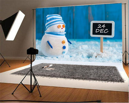 Dec 24 Christmas Snowman Photography Backdrops