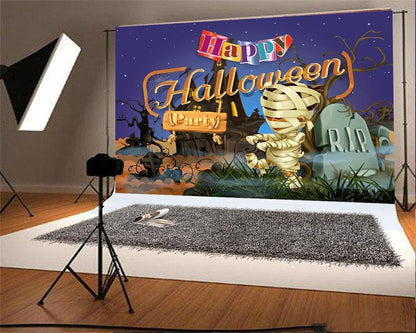 Happy Halloween Backdrop Party R.I.P. Photo Booth Background