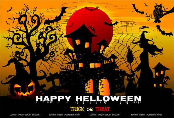 Buy Trick or Treat Spider Web Halloween Backdrop Online – Starbackdrop