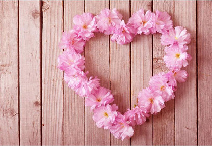 Love Heart On Wood Floor Backdrop For Mother 's Day Photography