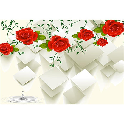 Valentine's Day Mother's Day Red Flowers Decoration Backdrop Romantic White Photography Background