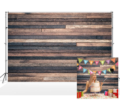 Dark Wooden Wall Backdrop for Photo Studio