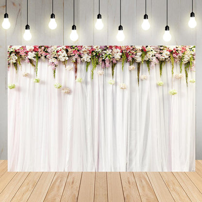 Beige Curtain Birthday Photo Booth Prop Backdrop for Bridal Shower Wedding Photography