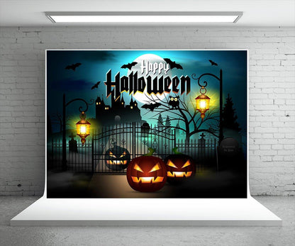 Happy Halloween Door of hell Backdrops