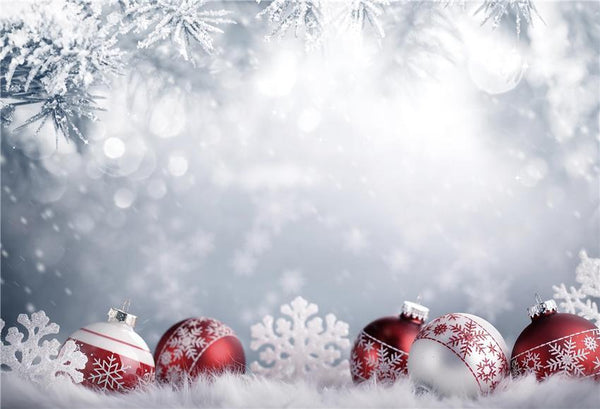 Buy Bokeh Winter Snow Red Bell Christmas Photography Backdrops Online ...