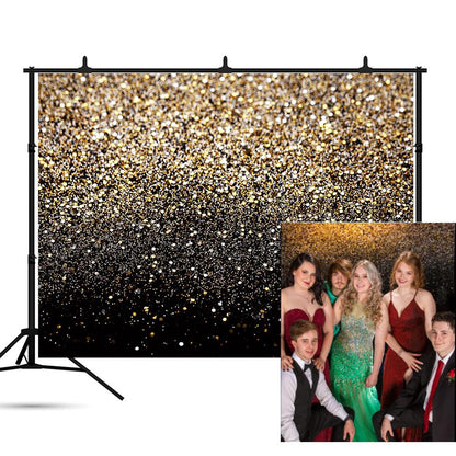 Bokeh Shiny Gold Polka Prom Backdrop for Photography