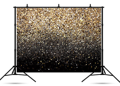 Bokeh Shiny Gold Polka Prom Backdrop for Photography