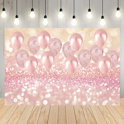 Rose Gold Balloon Decorations Photo Backdrop for Girls Birthday Baby Bridal Shower Photography Background Studio