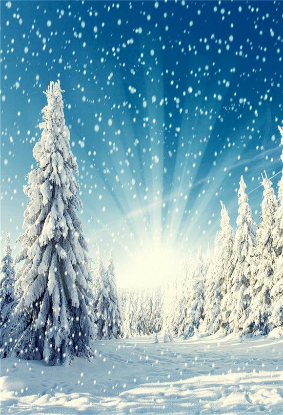 Buy Winter Snowflake Forest Backdrop for Photography Prop Online ...