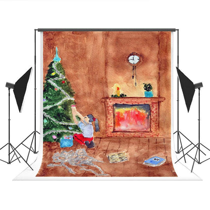 Cartoon Christmas Photography Backdrop for Picture