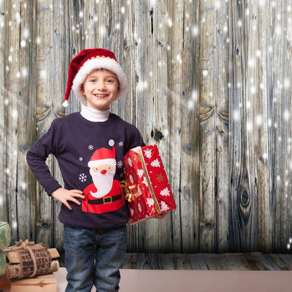 Grey Wood Wall Photography Backdrop for Christmas