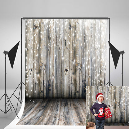 Grey Wood Wall Photography Backdrop for Christmas