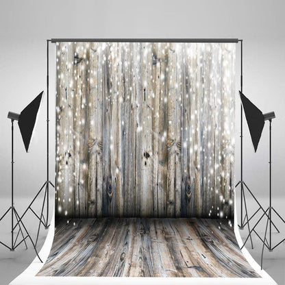 Grey Wood Wall Photography Backdrop for Christmas