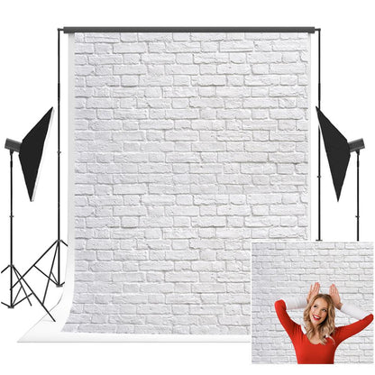 Star Backdrop White Brick Wall Backdrop  for Photo Studio