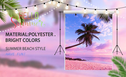 Sea Tree Sunset Photography Digital Print Seaside Theme Background for Photo Studio K16681