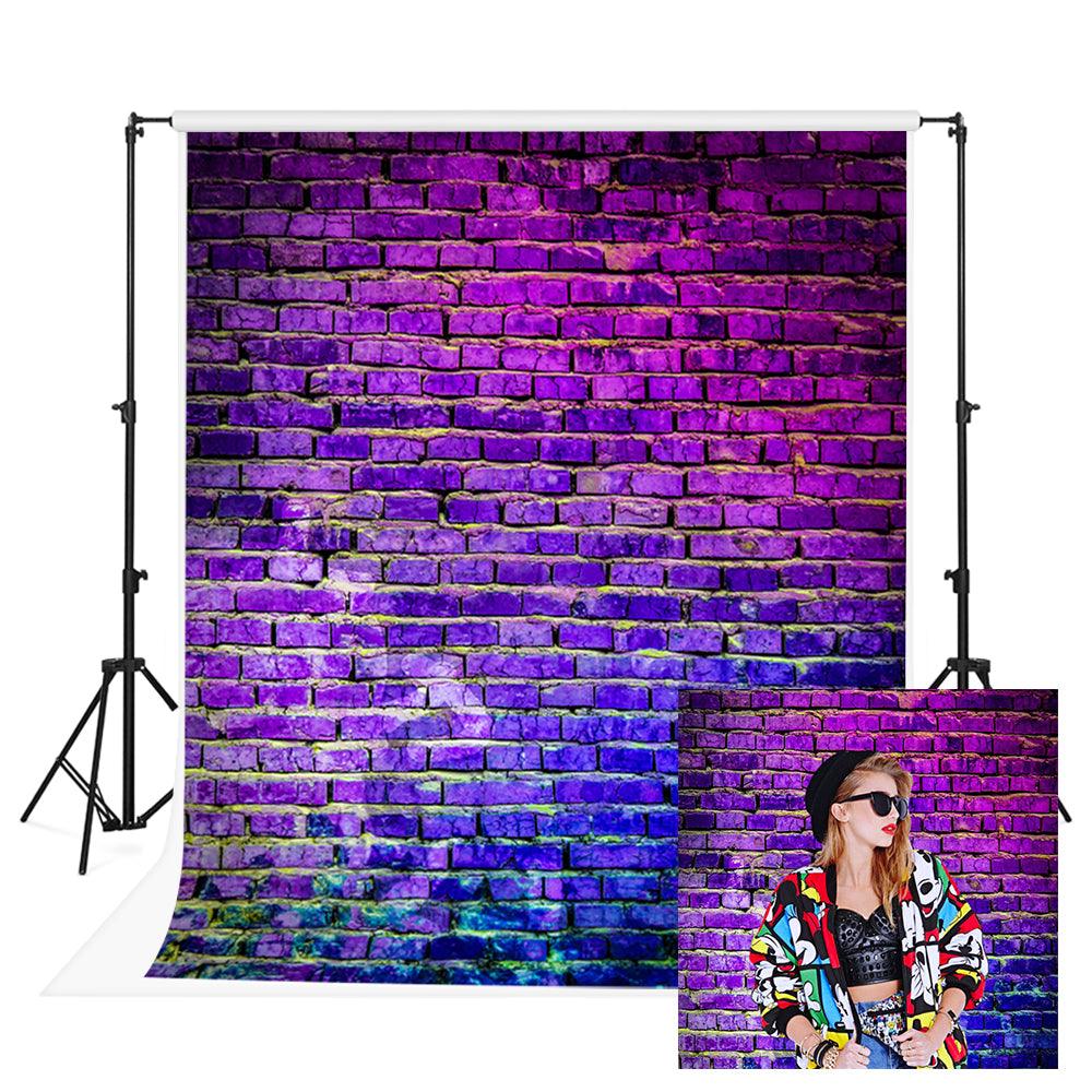 Indigo Brick Wall Image Digital  Background Backdrop for Photo Studio K17369