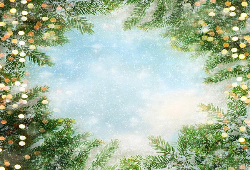 Buy Glitter Green Pine Christmas Photography Backdrops Online ...