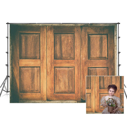 Vintage Rustic Distressed Wood Barn Door Photography Backdrop for Photo Studio KH00832