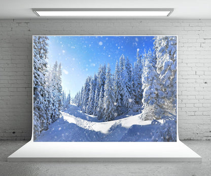 Snowflake Forest Backdrop for Photography Winter Background