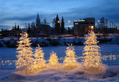 Light Tree Winter Photography Backdrop Snow Background