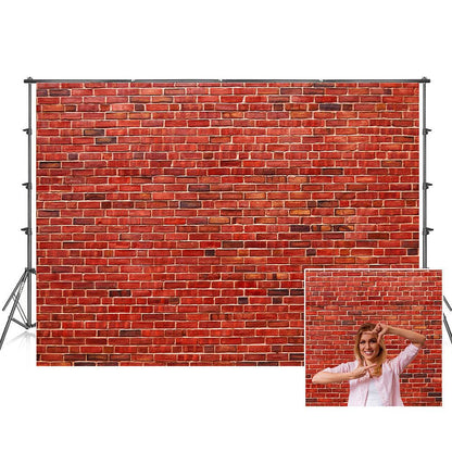 Retro Red Brick Wall Photography Backdrop Digital Printed Background Decor KH02337