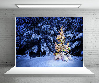 Light Christmas Tree Photography Backdrop Winter Background