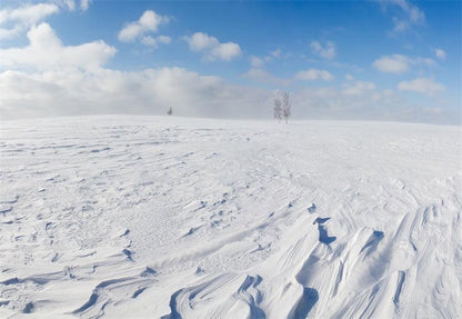 White Snow Ground Photography Backdrop Winter Background